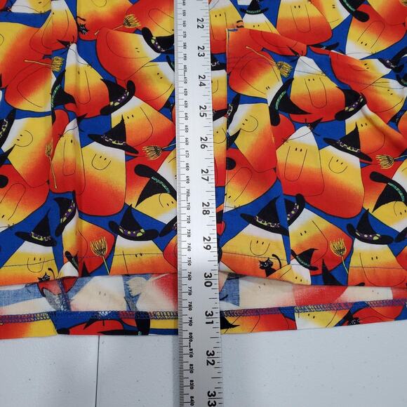 Halloween Candy Corn Witch Spooky 3XL Peaches Uniforms Shirt Scrub Top V-Neck - Picture 7 of 10
